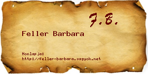 Feller Barbara névjegykártya